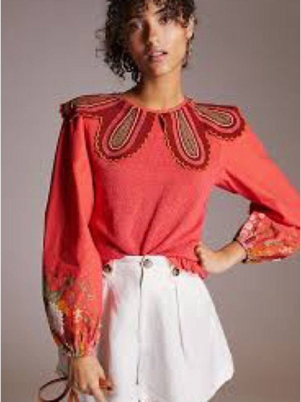 NWT BL-NK Anthropologie Aliyana Collared Top